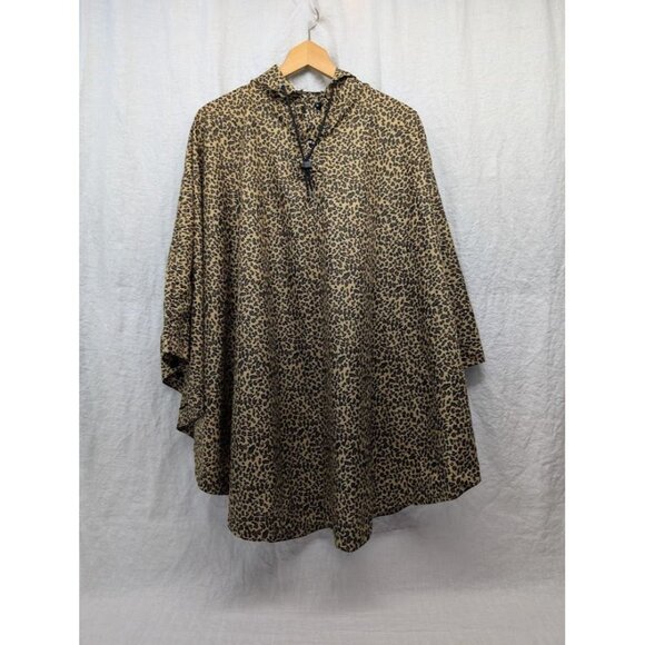 London Fog Cheetah Print Women’s Poncho with hood, one size O9 - Picture 1 of 5